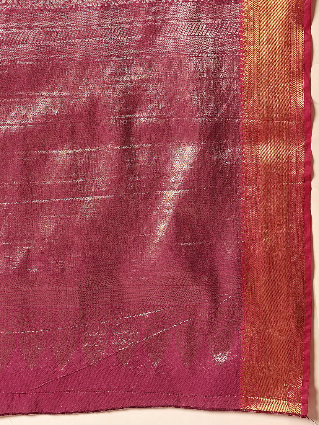 Hiral Fashion Pink Kanjeevaram Banarasi Silk Ikkat Woven Design Saree | Swadesiicart