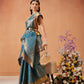Hiral Fashion Teal Kanjeevaram Banarasi Silk Ikkat Woven Design Saree | Swadesiicart