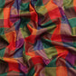 Multicolor Kanjeevaram Silk ColorBlock Checked Saree with Unstitched Blouse - Hiral Fashion | Swadesiicart