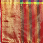 Multicolor Kanjeevaram Silk ColorBlock Checked Saree with Unstitched Blouse - Hiral Fashion | Swadesiicart