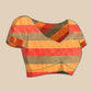 Multicolor Kanjeevaram Silk ColorBlock Checked Saree with Unstitched Blouse - Hiral Fashion | Swadesiicart
