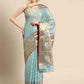 Blue Tissue Silk Woven Zari Design Geomatric Saree with Unstitched Blouse - Hiral Fashion | Swadesiicart