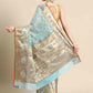 Blue Tissue Silk Woven Zari Design Geomatric Saree with Unstitched Blouse - Hiral Fashion | Swadesiicart