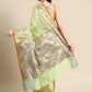 Green Tissue Silk Woven Zari Design Geomatric Saree with Unstitched Blouse - Hiral Fashion | Swadesiicart