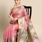 Pink Tissue Silk Woven Zari Design Geomatric Saree with Unstitched Blouse - Hiral Fashion | Swadesiicart