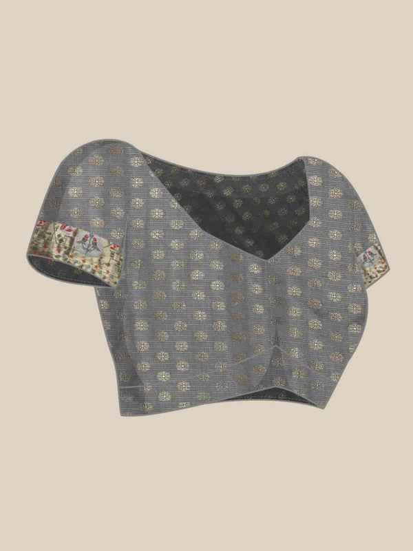 Pink Tissue Silk Woven Zari Design Geomatric Saree with Unstitched Blouse - Hiral Fashion | Swadesiicart