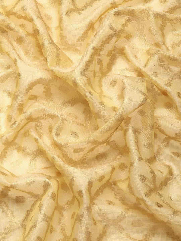 Yellow Tissue Silk Woven Zari Design Geomatric Saree with Unstitched Blouse - Hiral Fashion | Swadesiicart