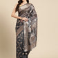 Black Organza Silk Woven Zari Design Floral Saree with Unstitched Blouse - Hiral Fashion | Swadesiicart