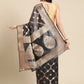 Black Organza Silk Woven Zari Design Floral Saree with Unstitched Blouse - Hiral Fashion | Swadesiicart