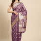 Light Pink Organza Silk Woven Zari Design Floral Saree with Unstitched Blouse - Hiral Fashion | Swadesiicart