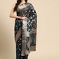Turquoise Organza Silk Woven Zari Design Floral Saree with Unstitched Blouse - Hiral Fashion | Swadesiicart