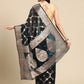 Turquoise Organza Silk Woven Zari Design Floral Saree with Unstitched Blouse - Hiral Fashion | Swadesiicart