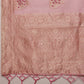 Light Pink Linen Woven Thread Floral Saree with Unstitched Blouse - Hiral Fashion | Swadesiicart