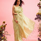 Green Linen Woven Thread Geomatric Saree with Unstitched Blouse - Hiral Fashion | Swadesiicart