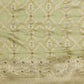 Green Linen Woven Thread Geomatric Saree with Unstitched Blouse - Hiral Fashion | Swadesiicart