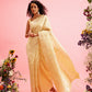 Yellow Linen Woven Thread Geomatric Saree with Unstitched Blouse - Hiral Fashion | Swadesiicart