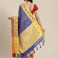 Hiral Fashion Navy Blue Kanjeevaram Art Silk Woven Design Saree | Swadesiicart
