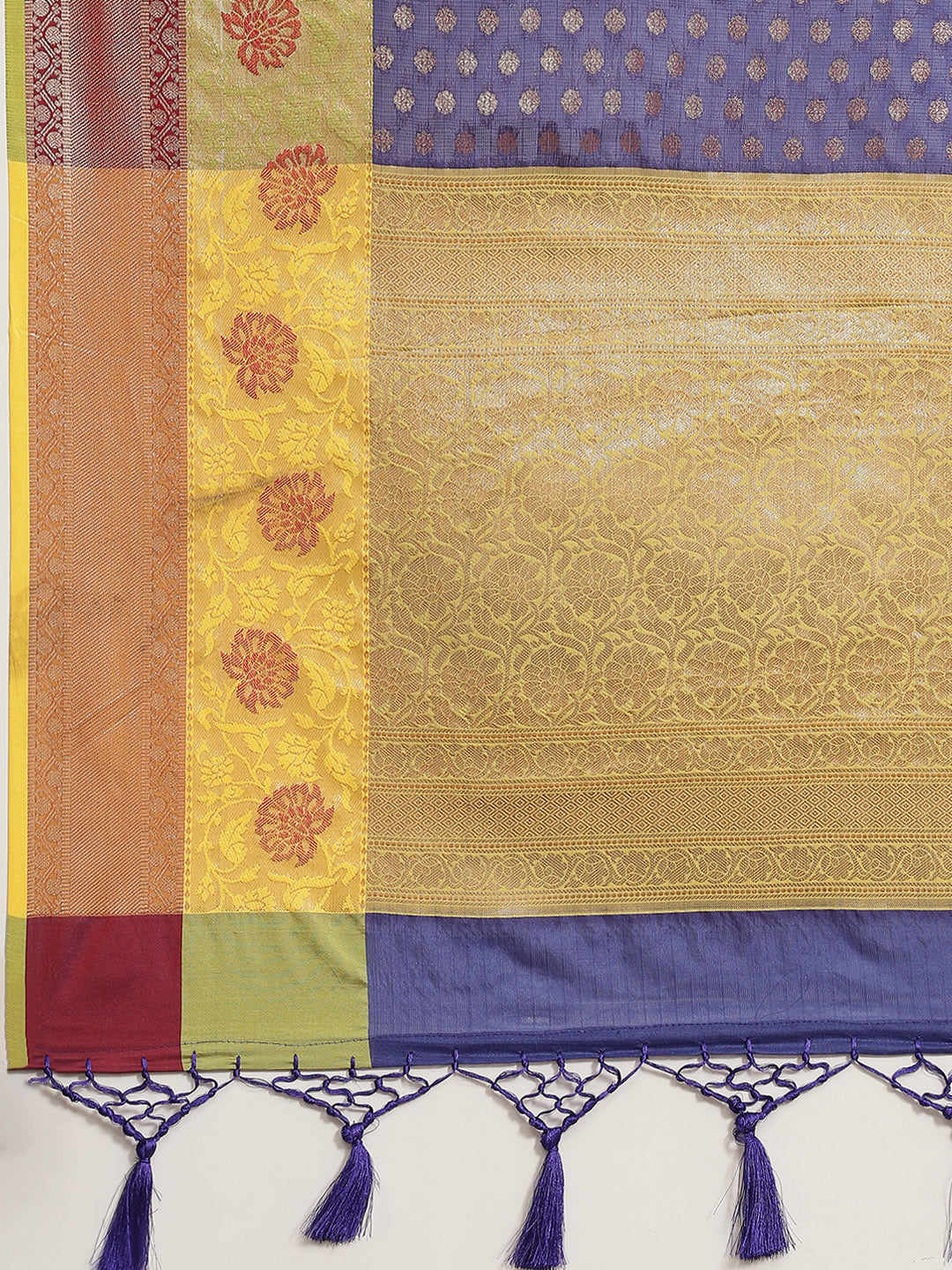 Hiral Fashion Navy Blue Kanjeevaram Art Silk Woven Design Saree | Swadesiicart