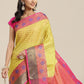 Hiral Fashion Yellow Kanjeevaram Art Silk Woven Design Saree | Swadesiicart