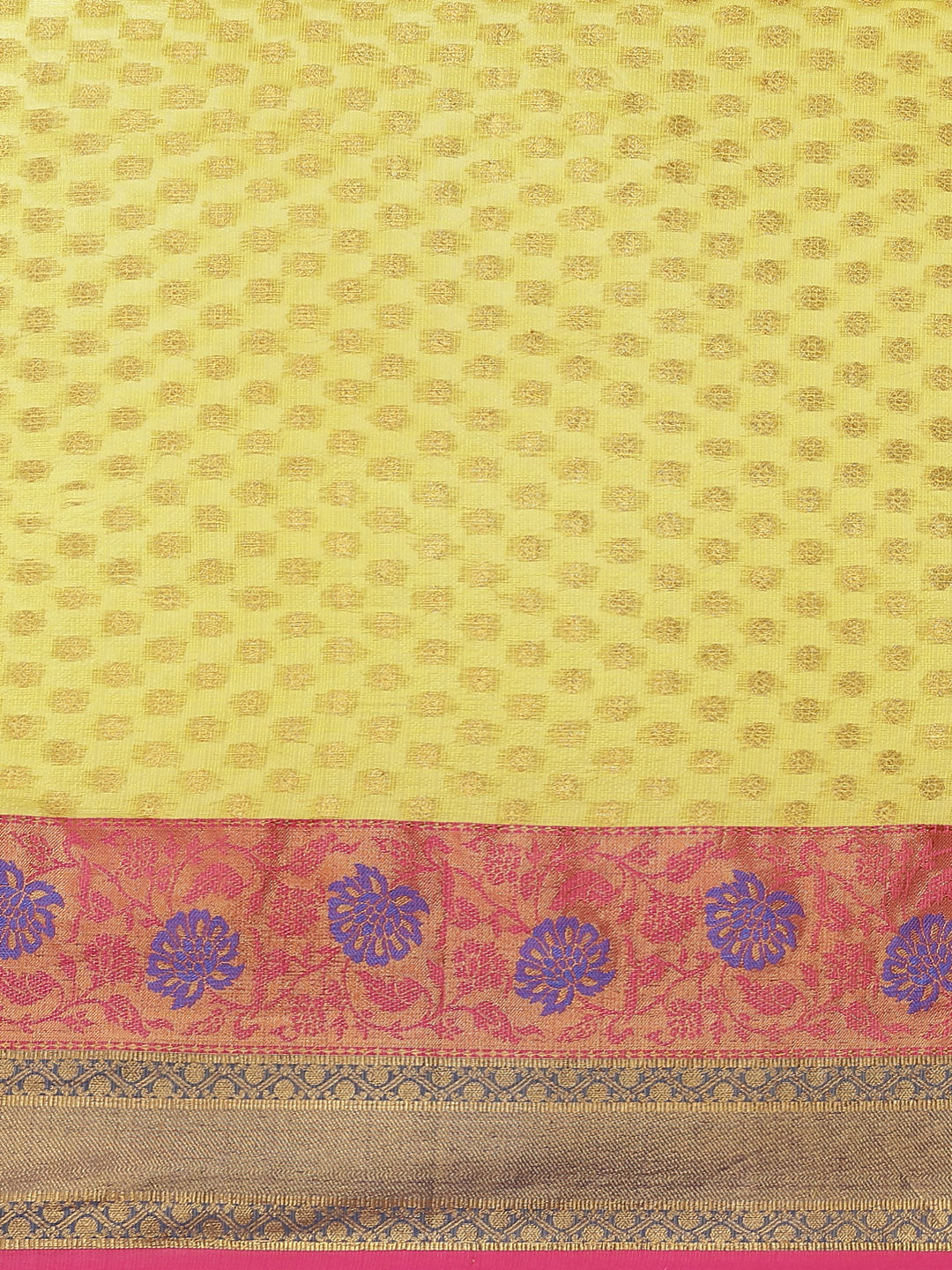 Hiral Fashion Yellow Kanjeevaram Art Silk Woven Design Saree | Swadesiicart