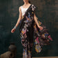 Black Polyester Digital Print Floral Saree with Unstitched Blouse - Hiral Fashion | Swadesiicart