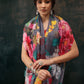 Gray Polyester Digital Print Floral Saree with Unstitched Blouse - Hiral Fashion | Swadesiicart