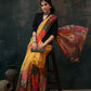 Mustard Polyester Digital Print Floral Saree with Unstitched Blouse - Hiral Fashion | Swadesiicart