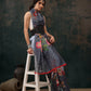 Sky Blue Polyester Digital Print Floral Saree with Unstitched Blouse - Hiral Fashion | Swadesiicart