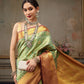 Green Pure Silk Woven Zari Design Floral Saree with Unstitched Blouse - Hiral Fashion | Swadesiicart