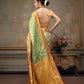 Green Pure Silk Woven Zari Design Floral Saree with Unstitched Blouse - Hiral Fashion | Swadesiicart