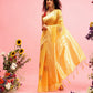 Mustard Cotton Woven Thread Floral Saree with Unstitched Blouse - Hiral Fashion | Swadesiicart