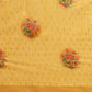 Mustard Cotton Woven Thread Floral Saree with Unstitched Blouse - Hiral Fashion | Swadesiicart