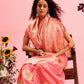 Pink Cotton Woven Thread Floral Saree with Unstitched Blouse - Hiral Fashion | Swadesiicart