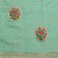 Turquoise Cotton Woven Thread Floral Saree with Unstitched Blouse - Hiral Fashion | Swadesiicart
