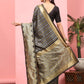 Hiral Fashion Black Banarasi Art Silk Striped Zari Woven Saree | Swadesiicart