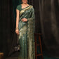 Hiral Fashion Green Banarasi Art Silk Striped Zari Woven Saree | Swadesiicart
