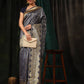 Hiral Fashion Navy Blue Banarasi Art Silk Striped Zari Woven Saree | Swadesiicart