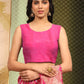 Hiral Fashion Pink Banarasi Art Silk Striped Zari Woven Saree | Swadesiicart