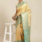 Hiral Fashion Beige Kanjeevaram Art Silk Floral Woven Design Saree | Swadesiicart