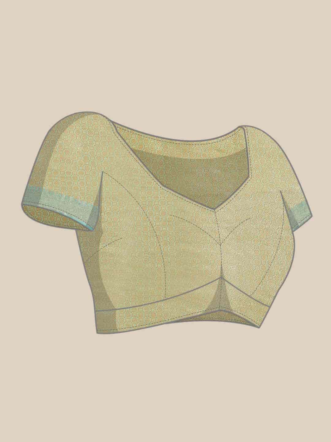 Hiral Fashion Beige Kanjeevaram Art Silk Floral Woven Design Saree | Swadesiicart