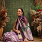 Hiral Fashion Lavender Cotton Silk Stripes Digital Printed Saree | Swadesiicart