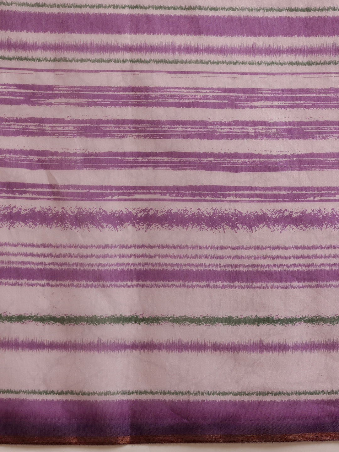 Hiral Fashion Lavender Cotton Silk Stripes Digital Printed Saree | Swadesiicart