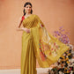 Hiral Fashion Mustard Cotton Silk Kalamkari Digital Printed Saree | Swadesiicart