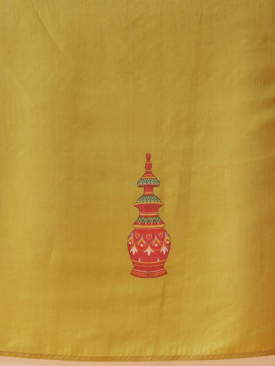 Hiral Fashion Mustard Cotton Silk Kalamkari Digital Printed Saree | Swadesiicart