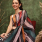 Hiral Fashion Black Cotton Silk Abstract Digital Printed Saree | Swadesiicart