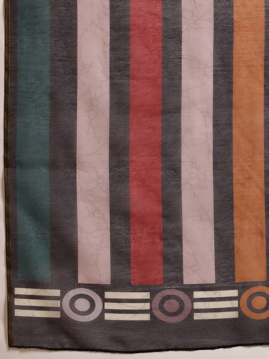 Hiral Fashion Black Cotton Silk Abstract Digital Printed Saree | Swadesiicart