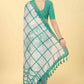 Green Cotton Blend Dyed Tie and Dye Saree with Unstitched Blouse - Hiral Fashion | Swadesiicart