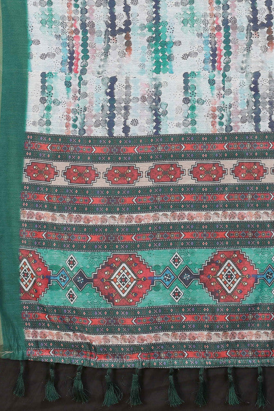 Multicolor Cotton Blend Dyed Tie and Dye Saree with Unstitched Blouse - Hiral Fashion | Swadesiicart