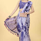 Purple Cotton Blend Dyed Tie and Dye Saree with Unstitched Blouse - Hiral Fashion | Swadesiicart