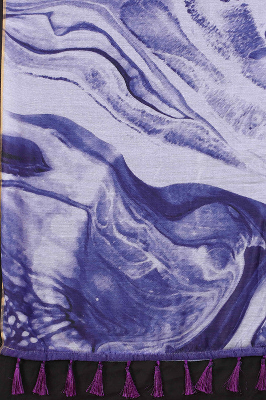 Purple Cotton Blend Dyed Tie and Dye Saree with Unstitched Blouse - Hiral Fashion | Swadesiicart